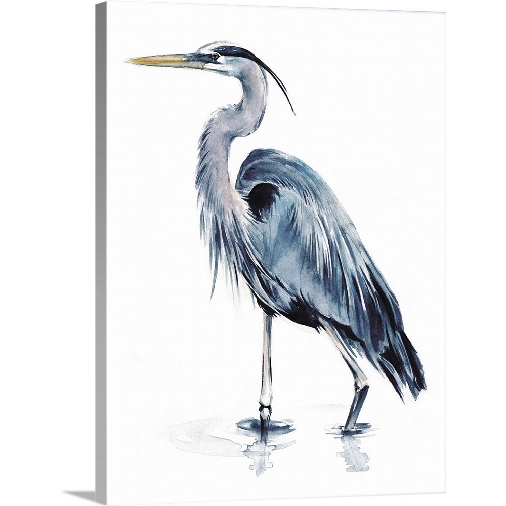 Blue Blue Heron II Canvas Wall Art, Home Decor 18x24