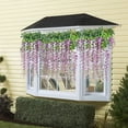 thumbnail image 4 of MINKUROW 12 Pack Wisteria Hanging Artificial Flowers Fake Bushy Silk Vine Garland String for Wedding Party Garden Greenery Home Wall Deco Milk, 4 of 7
