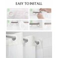 thumbnail image 5 of No Hook Shower Curtain with Snap-in Liner, Sage Green Mountain Waterproof Fabric Bathroom Curtains, Simple Ombre Abstract Marble Art Bath Curtains & Mesh Top Window 66"x72", 5 of 6