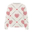 thumbnail image 4 of VALMASS Chandails en Molleton de la Saint-Valentin pour Femmes Manches Longues Col Rond Décontracté Mode Ample Blouses (TG, Blanc-C), 4 of 4