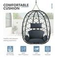 thumbnail image 6 of SWITTE Egg Chair with Stand , PE Wicker Hanging Outdoor Egg Chair with Metal Frame, Dark Gray, 6 of 8