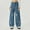 Jeans-A02Dark Blue, variant on Ripped Jeans Women Classic Straight Wide Leg Denim Pants with Pockets Casual Work Button Zip Up Jeans Loose Fitted Y2K Stretchy Pants