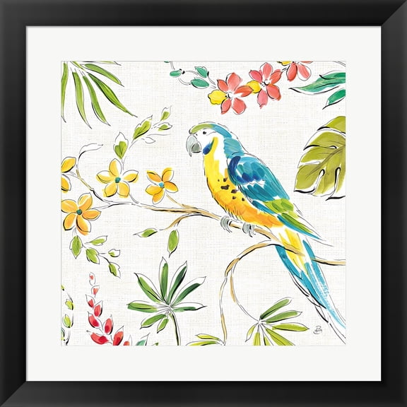 Tropical Oasis IV White by Daphne Brissonnet, Framed Wall Art, 19.5W x 19.5H