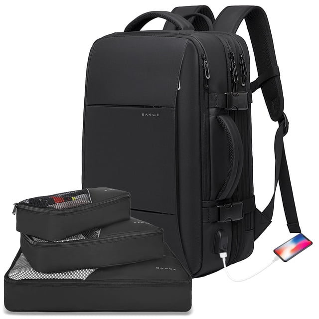 Mochila de viaje BANGE Carry On de 35 litros para portátil de 17,3" negra