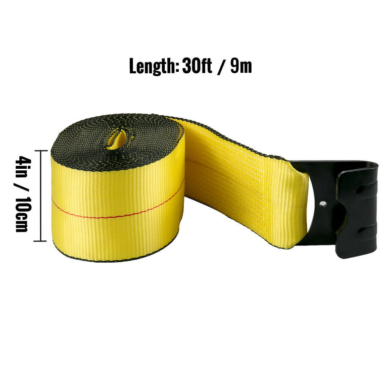 RoadPro 4-inx30-ft Strap with Flat Hook - 5400 lbs Working Load Limit -  Yellow Polyester Tie Down in the Tie Downs department at