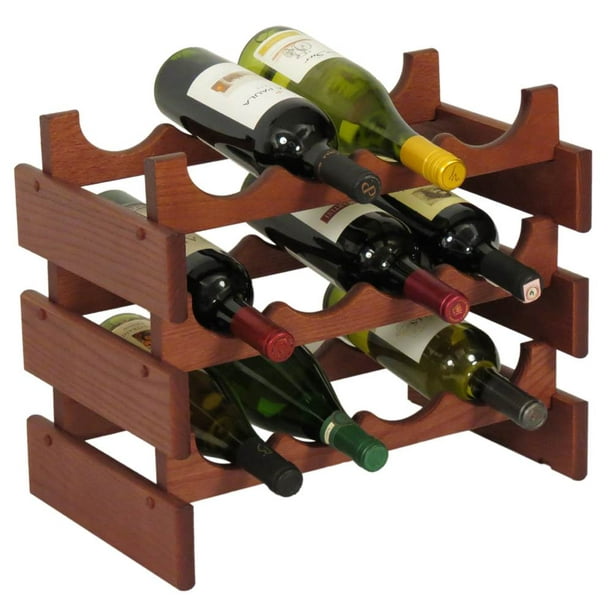 12-Bottles Wine Rack in Mahogany - Walmart.com - Walmart.com