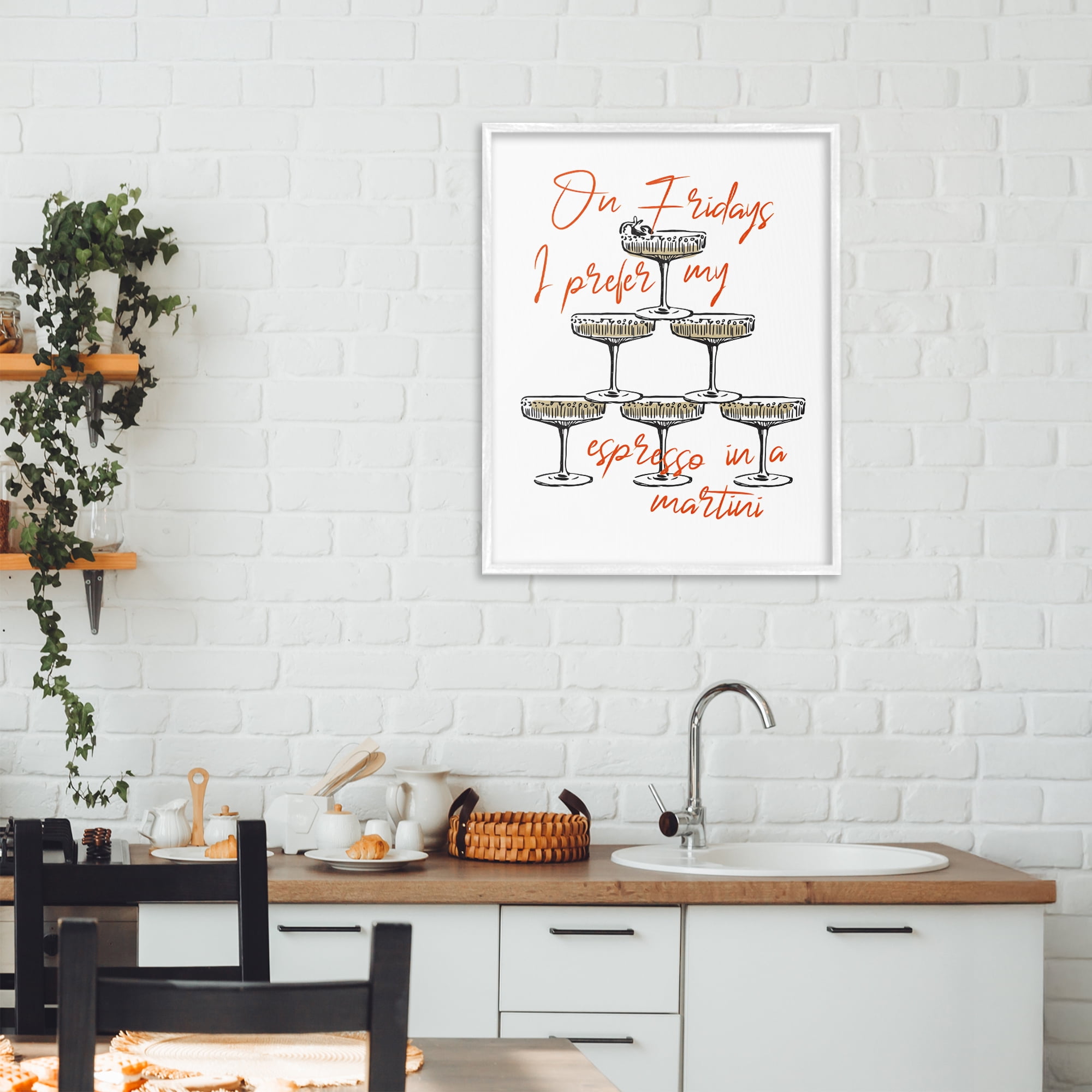 Stupell Industries On Fridays Espresso Martini White Framed Giclee Art, design by The Prints Vibe