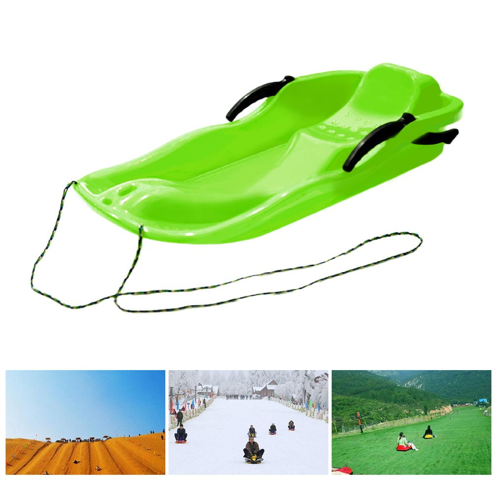 Outdoor Sports Plastic Skiing Boards Sled Luge Snow Grass Sand Board Ski Pad Snowboard With Rope For Double People by