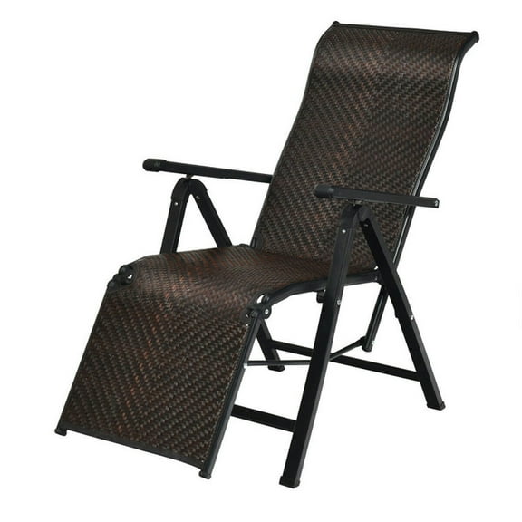 Barara King Patio Lounge Chair,Reclining Outdoor Chaise Lounger,Patio Back Adjustable Rattan Folding Lounge Recliner