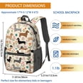 thumbnail image 3 of Dachshund and Floral Beige Pattern 17" School Backpacks for Teens,Waterproof Oxford Fabric,S-Shape Padded Straps for School,Travel,Hiking,Camping, 3 of 6