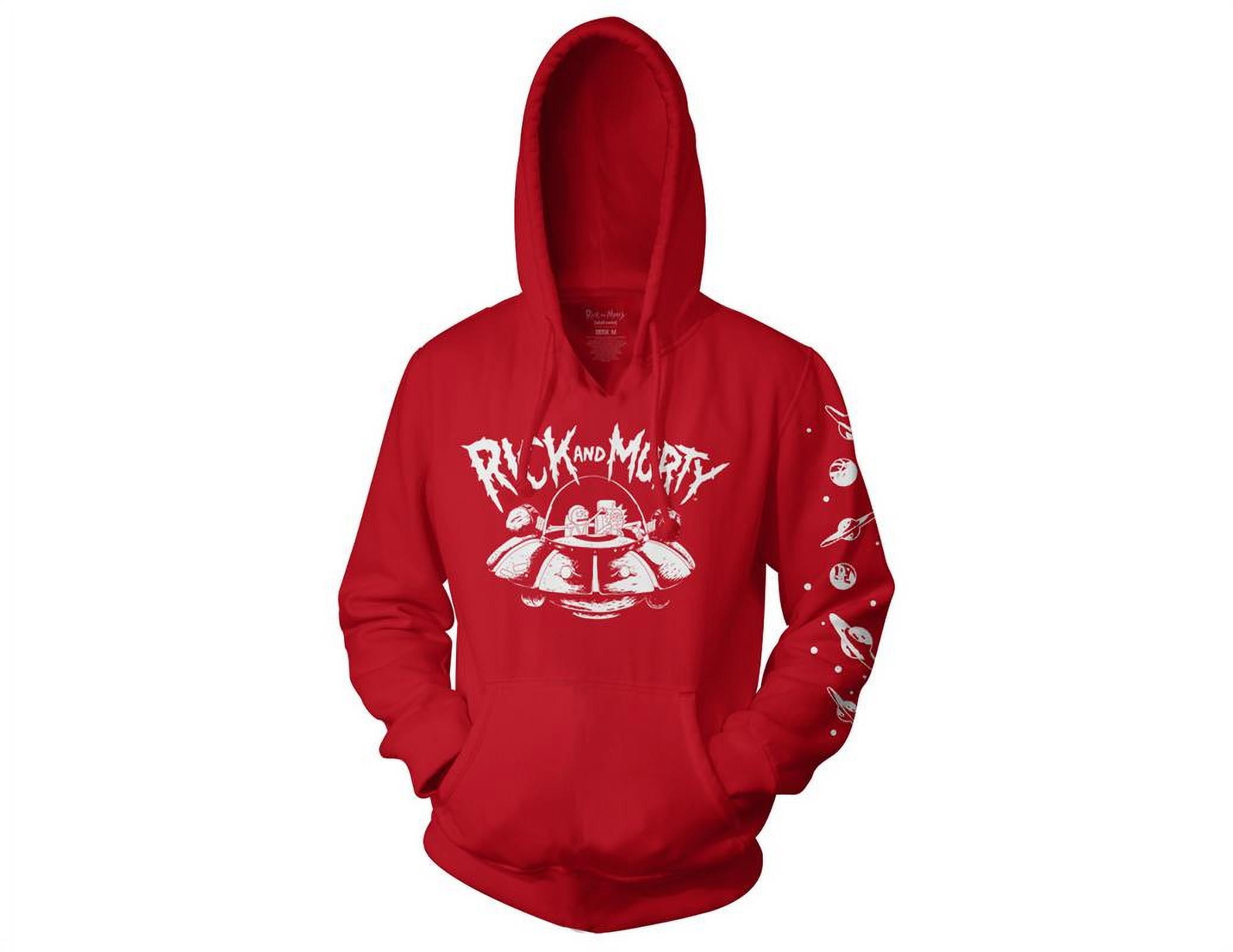 Rick and Morty Ship Logo Fleece Hoodie XL Red Chile Ubuy