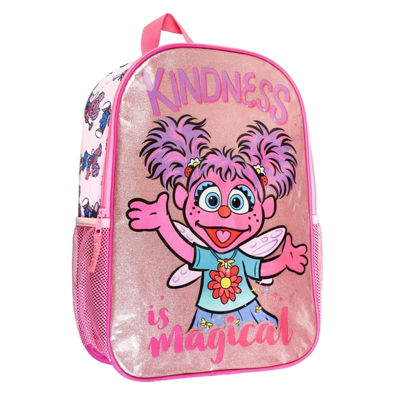 Sesame Street Backpack 16" Abby Cadabby Kindness is Magical Book Bag with Adjustable Shoulder Straps