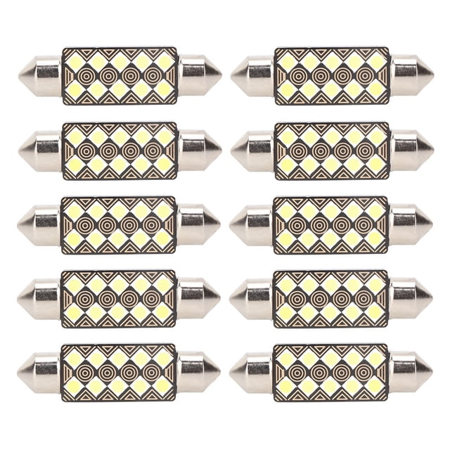 LED Map Light,10pcs Festoon-3030 41mm 10SMD LED Dome Light Backup Light Bulb True Excellence