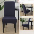 thumbnail image 3 of Stretch Dining Chair Slipcovers, XL/Oversized Removable Washable Soft Spandex Extra Large Dining Room Chair Covers for Kitchen Hotel Table Banquet Solid Color (4 Per Set, Navy), 3 of 8