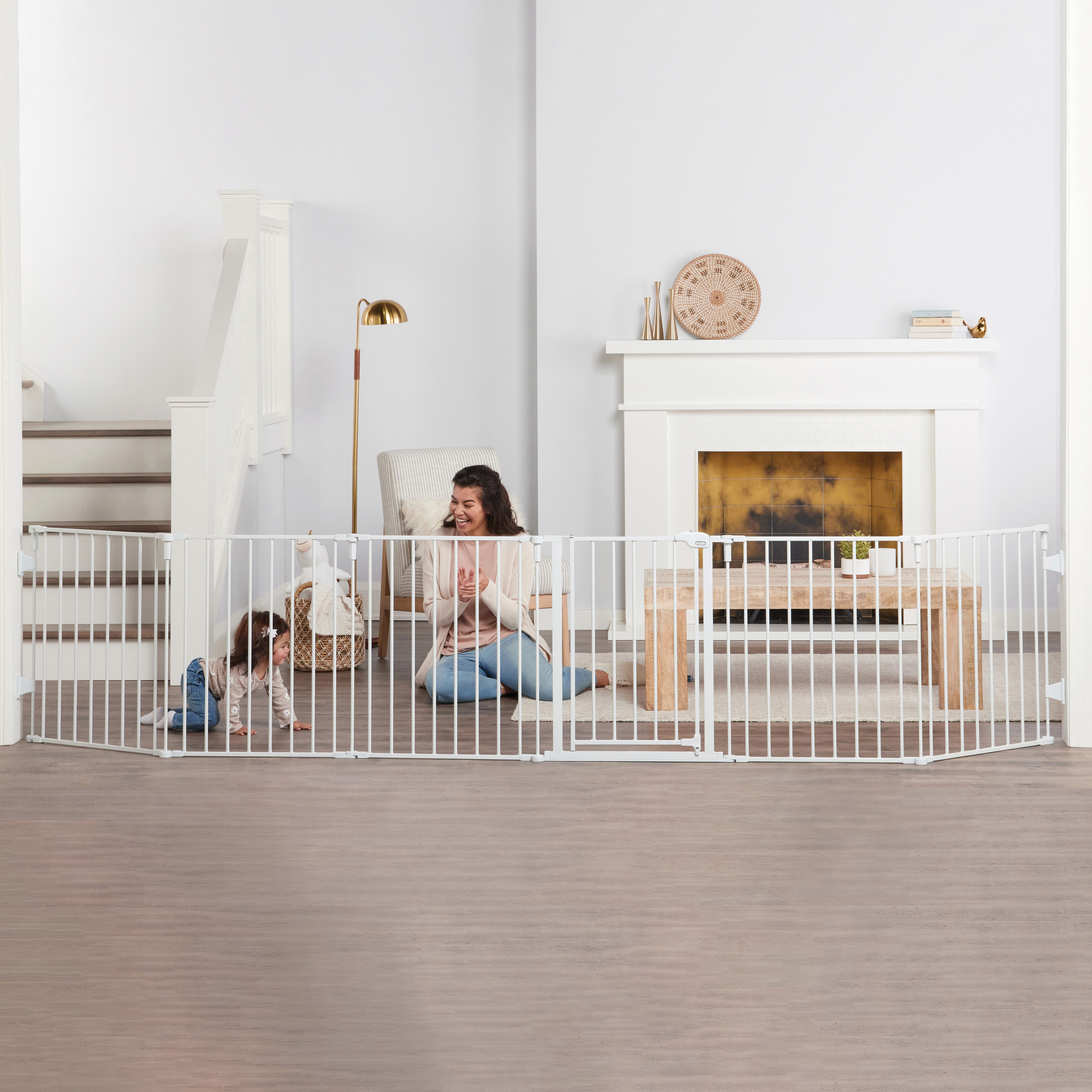 Regalo Super Wide Baby Gate and Play Yard, 56-144", White photo 2