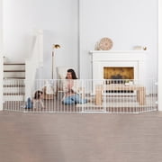 Regalo Super Wide Baby Gate and Play Yard, 56-144 in, White, Ages 6-24 Months