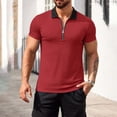 thumbnail image 6 of Avirosel Men's Solid Color Color Blocking Zipper Sports Shirt, Lightweight Breathable Fabric for Casual Outdoor Exercise, 6 of 9