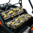thumbnail image 2 of ZIATUBLES UTV Seat Covers 2 Pack, Waterproof Polyester Bench Seat Protectors Compatible with Kawasaki Mule 3000 4000, Yellow Black Gray Camo Print UTV Decor Accessory Part, 2 of 8