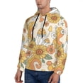 thumbnail image 3 of Balery Groovy Hippie Flower Mushrooms Pattern Mens Hoodie Kangaroo Pocket Hoodie Pullover Hooded Sweatshirt Ideal for Daily Wear Travel and Home-3X-Large, 3 of 7