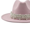 thumbnail image 2 of Fedora Chapeau, Sombreros à Grand Bord Classiques et Stylés Rose, 2 of 2