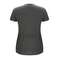 thumbnail image 6 of HongQid Women's Ruffle Hem Maternity T Shirt Short Sleeve Crewneck Ribbed Knit Peplum Tee Tops, 6 of 8