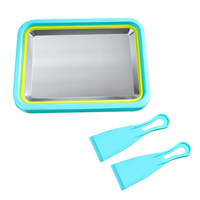 Ensemble de Moules à Pâtisserie Machine à Glace Roulée Plaque de Fabrication de Rouleaux de Glace avec Spatules Machines Instantanées de Glace Roulée pour Bricolage de Glace Comprend Livre de Recettes Amusant pour Enfants Moules à Gâteau Ronds