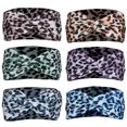 thumbnail image 1 of Bandeau pour Femmes Imprimé Léopard: 6 Pcs Bandeau Torsadé Doux, 1 of 10
