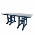 thumbnail image 3 of WestinTrends Malibu 7 Piece Adirondack Outdoor Dining Set, All Weather Poly Lumber Patio Table and Chairs Furniture Set, 71" Trestle Dining Table and 6 Adirondack Dining Chair, Navy Blue, 3 of 8