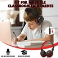 thumbnail image 6 of ONTA Kids Headphones Wired Headphone with Microphone Control Folding On-Ear 3.5mm Headset for Children Girls Boys Lightweight Foldable Headsets for Chromebook Cellphone Tablets (Black/Red), 6 of 8