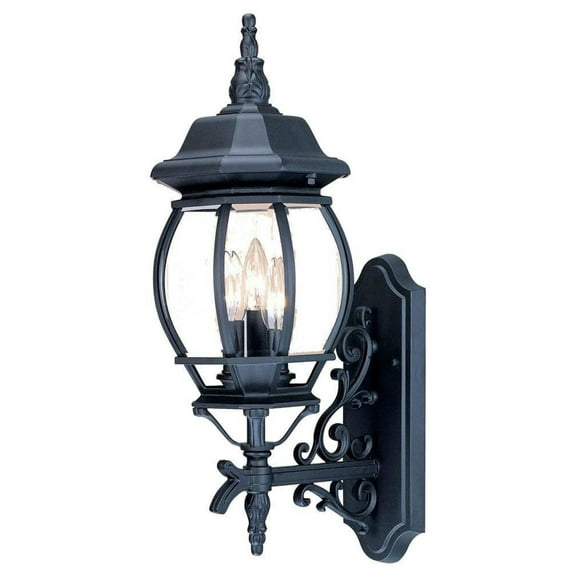 DyGTyX 5151BK Chateau Collection 3-Light Wall Mount Outdoor Light Fixture, Matte Black