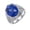 Silver Blue Stone, variant on Men's STAINLESS STEEL Rhinestone Cut Glass Gemstone Zircon Engraved Band Engagement Ring Crystal Style Gold Green Stone Size 9