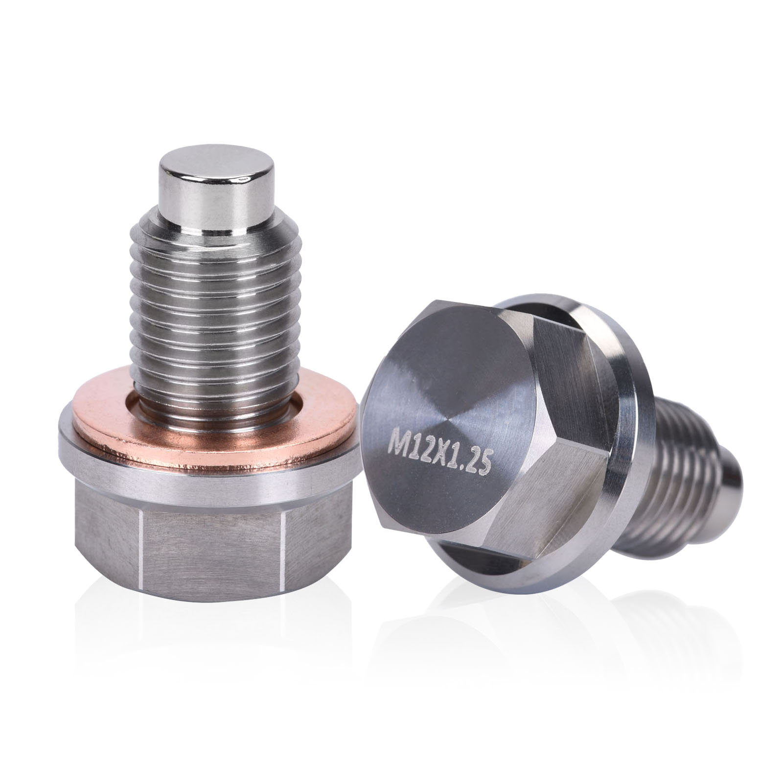 M12 X 1.25 Stainless Steel Magnetic Oil Drain Plug With Neodymium Magnet