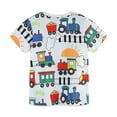 thumbnail image 3 of Kiijoy Toddler Boys Train Print Knit Short Sleeve T-Shirt Casual Summer T Shirt Tee, Sizes 3-4, 3 of 5