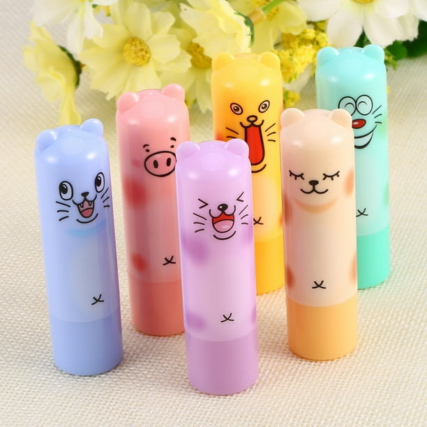 LYUMO Lip Balm, Women Men Kids Cute Animal Cartoon Moisturize Colorless