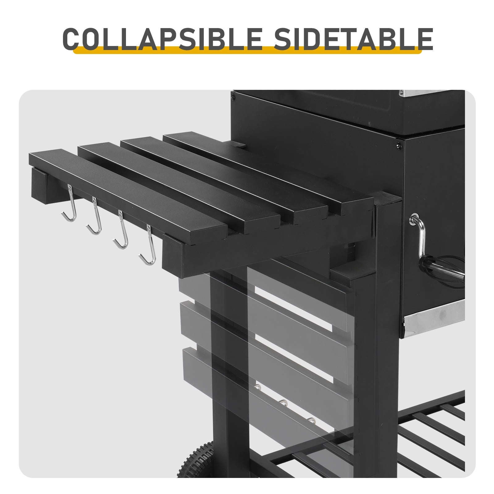 iCapeson Extra Large Charcoal Grill with 794 SQ IN Cooking Area, Dual Adjustable Coal Trays & Foldable Side Tables, Outdoor BBQ Grill for Backyard, Camping, Large Gatherings