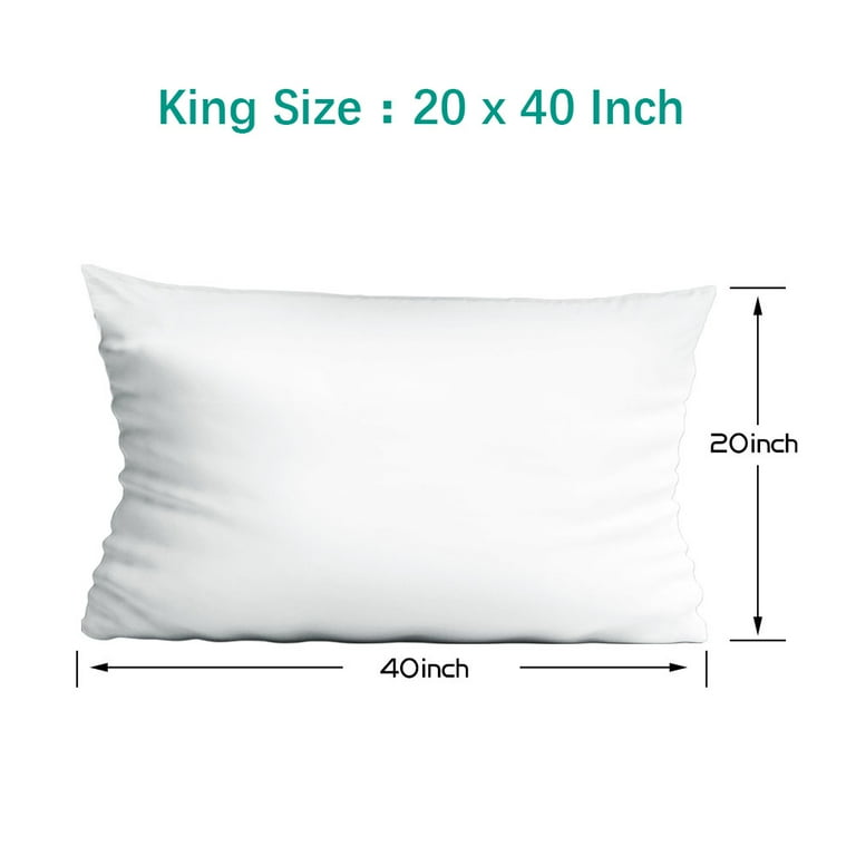 GlowSol 2 Pack Pillow Protectors 100 Egyptian Cotton 800 Thread Count Pillowcases White Premium Long Staple Sateen Pillow Covers King 20x40 inch