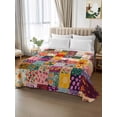 thumbnail image 2 of Spring Floral California King Size Flat Sheet, Wrinkleproof & Fadeproof Cooling Flat Bed Sheet Only, Vintage Plaid Summer Botanical Colorful Breathable Soft Bedding Top Sheets 108 x 98 Inches, 2 of 8