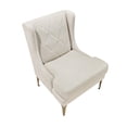 thumbnail image 4 of Svy Wingback Accent Chair- Taupe Chenille Cushion- Gold Metal Legs, 4 of 7