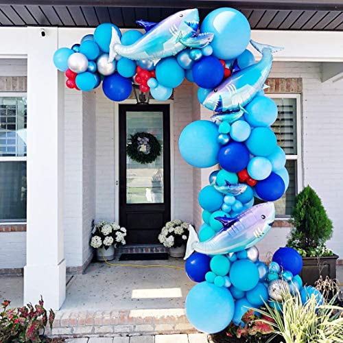 Home Classroom Baby Shower Decorations Under the Sea Baby Shark Birthday Party Supplies for Birthday Party Ceiling Decoration 32 Pcs Shark Hanging Swirls Decorations for Boys Girls