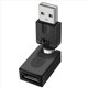 thumbnail image 2 of Negro USB 2.0 macho a hembra Adaptador de extension angulo rotacion 360 grados, 2 of 5