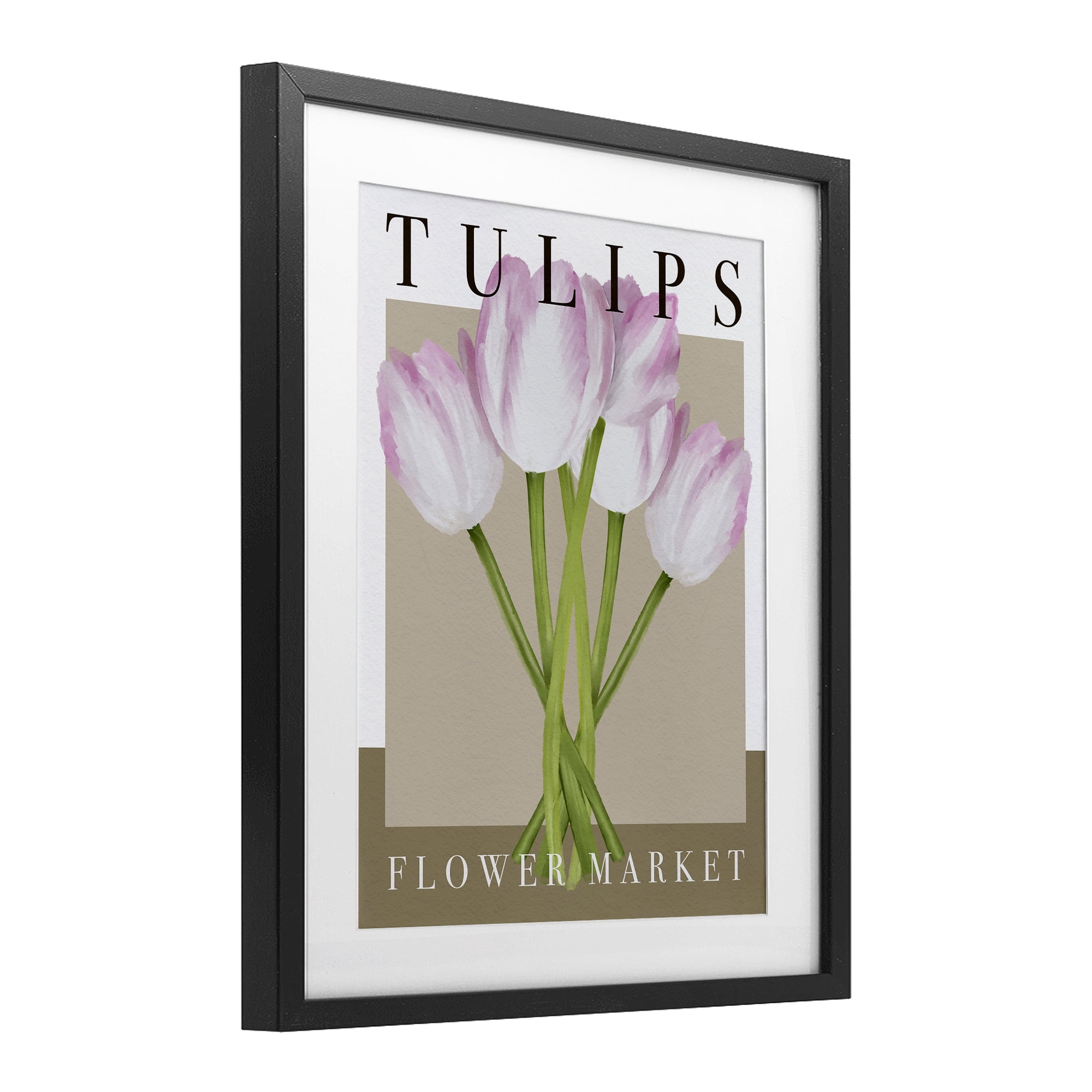 Stupell Industries Tulips Flower Market Black Framed Print Under Glass, design by Jennifer Stith