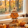 thumbnail image 7 of Wooden Halloween Pumpkin Decoration 6 in - Natural Wood Tabletop Ornament Sign Accent Display for Fireplace Mantel Shelf Tiered Tray Fall Harvest Decor Accent, 7 of 7