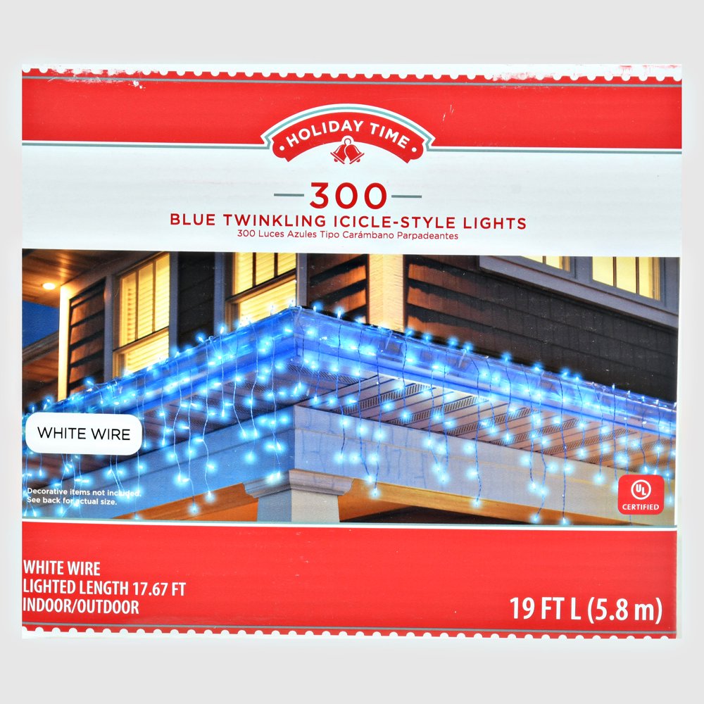 Holiday Time Blue Incandescent Icicle Lights Holiday Lighting, 19.00