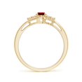 thumbnail image 2 of ANGARA Natural Oval Ruby Bypass Ring with Trio Diamond Accents in 14K Yellow Gold for Women (Size-6x4mm) | July Birthstone Jewelry for Her, 2 of 9