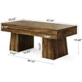 thumbnail image 3 of Fnova Farmhouse 47 Inch Rectangle Wooden Coffee Table, Sturdy Base, Modern Cocktail Tea Table, Accent Centre Table for Living Room, Bedroom, 3 of 5