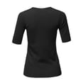 thumbnail image 3 of A2Y Women's Basic Casual Colorful 1/2 Sleeve Knit Pullover Sweator Top Black M, 3 of 6
