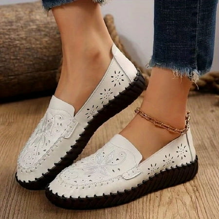 

Women s Solid Color Flats Buckle Decor Lightweight Slip On Casual Shoes Versatile Soft Sole Ballets