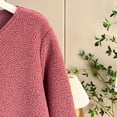 thumbnail image 5 of BiZtdJrK Womens Oversized Teddy Fleece Jackets Casual Button Open Front Cardigans Coat Solid Color Long Sleeve Jacket with Pockets Sales Prime Pink 4XL, 5 of 9