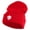 Red, variant on Pastel Rose Bud Cluster Iron on Patched 12 Inch Long Knitted Beanie - Yellow OSFM