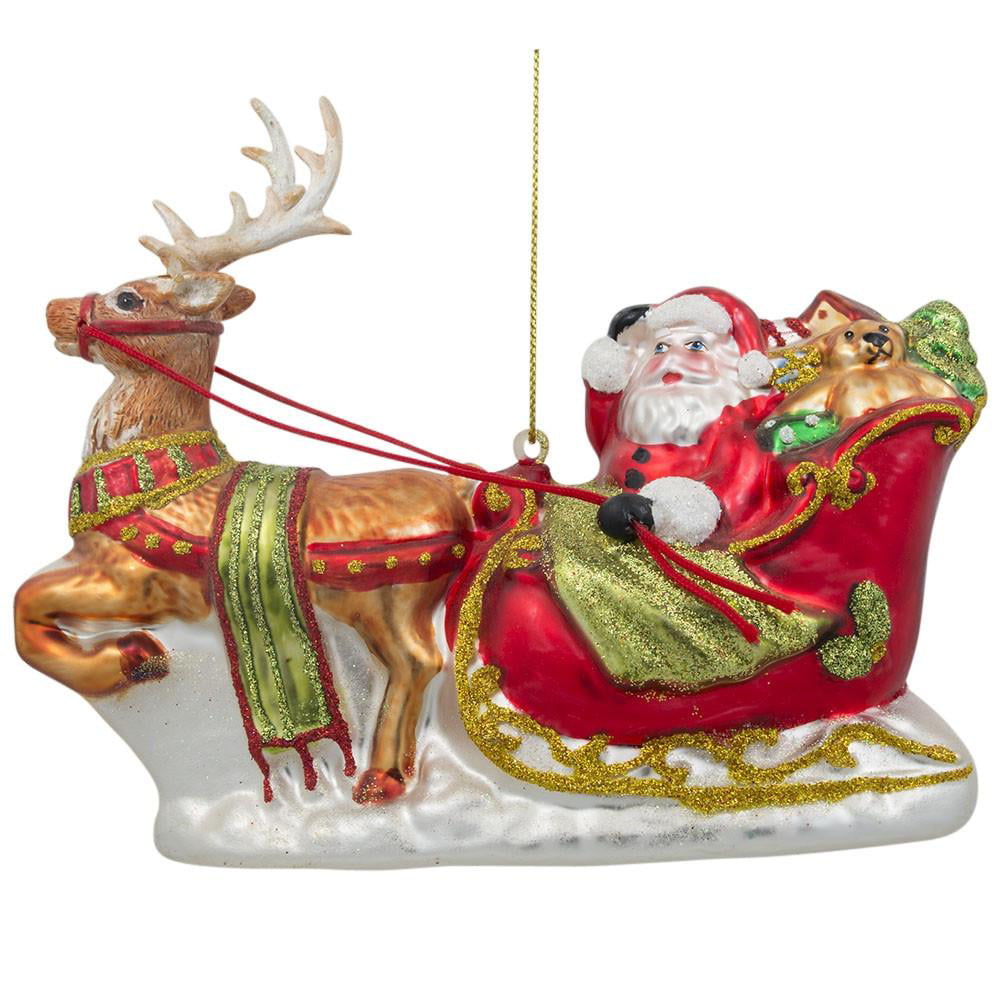 Glass Christmas reindeer ornament Gold *new* hanging XMAS decor CUTE !
